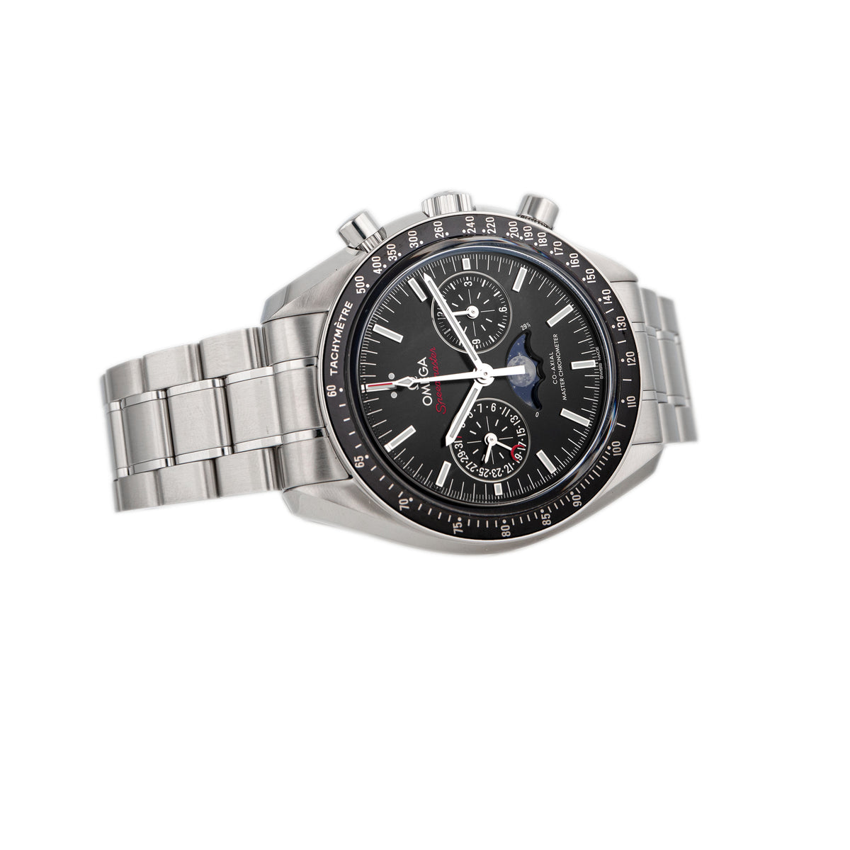 Omega Speedmaster Moonphase Stainless Steel Black Dial 44.25mm 304.30.44.52.01.001 Full Set