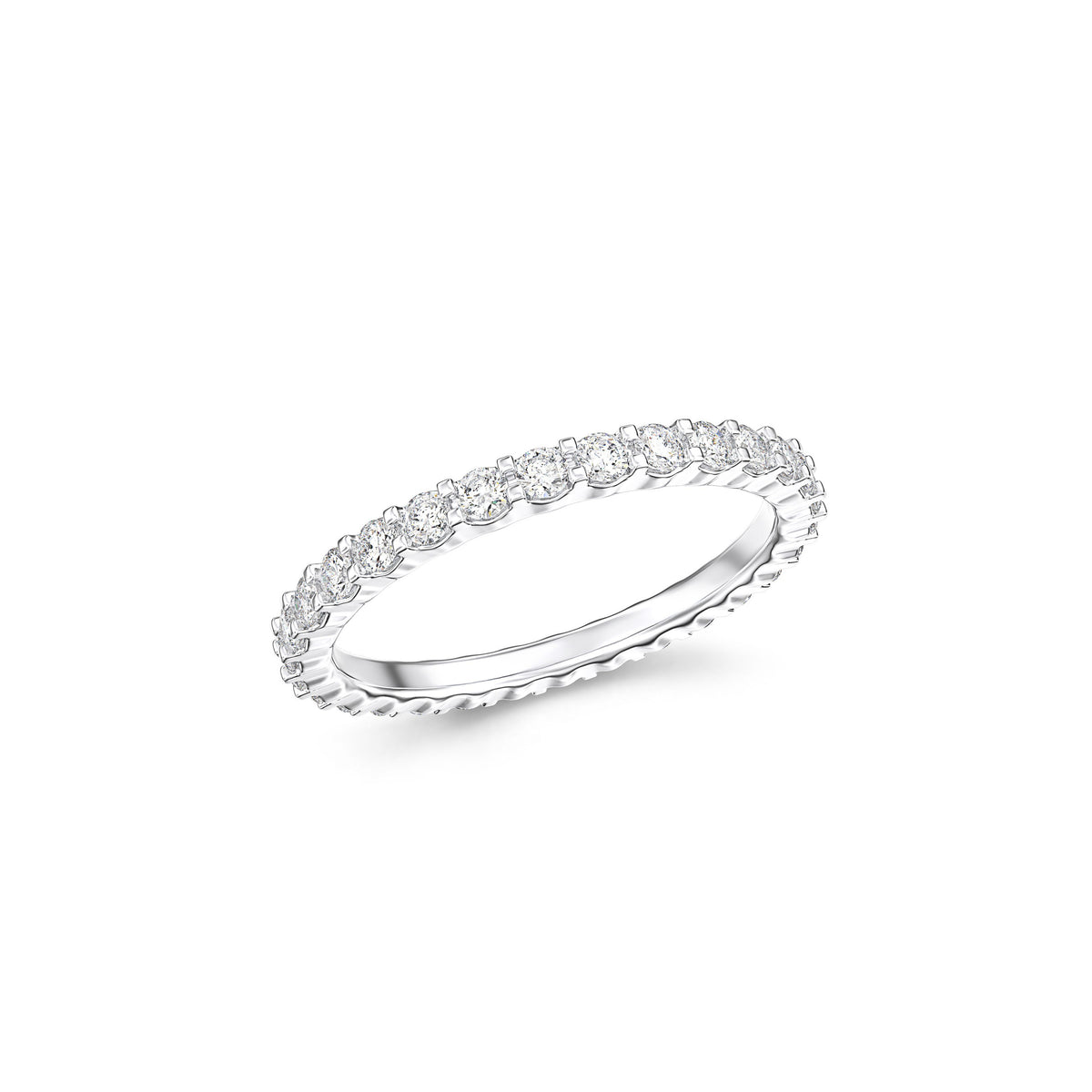18k White Gold Diamond Shared Prong Eternity Band 0.75cttw