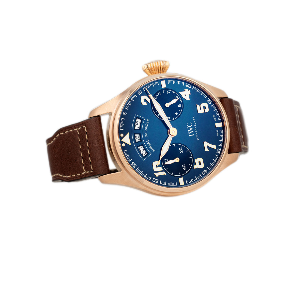 IWC Big Pilot's Watch Annual Calendar Edition Le Petit Prince Rose Gold Blue Dial 46mm IW502701