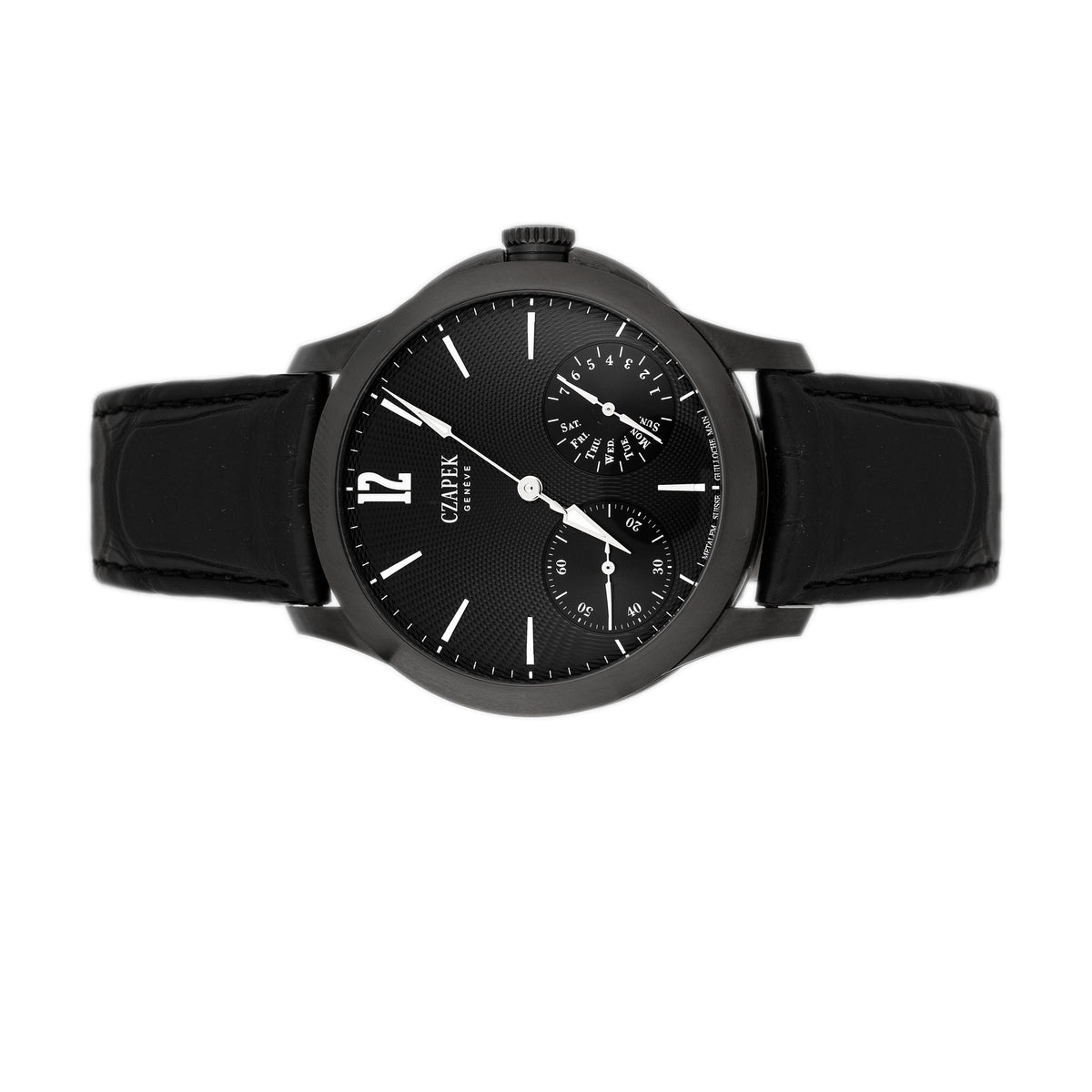 Czapek Quai Des Bergues Guilloche Ricochet Black Prince Titanium Black Dial 42.5mm Full Set