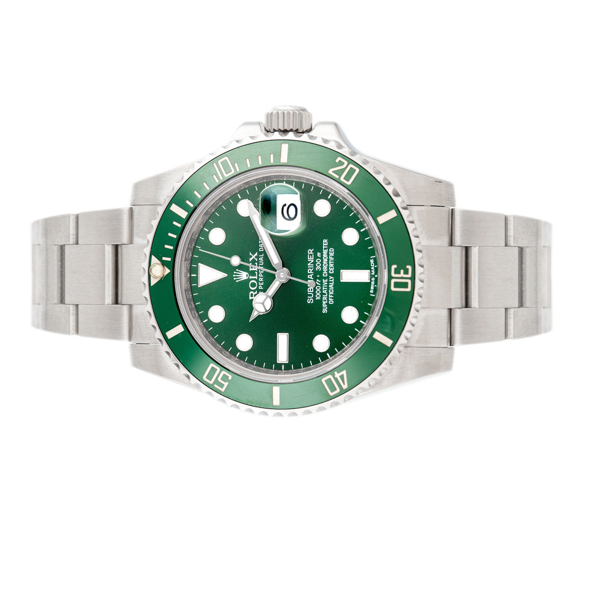 Rolex Submariner Date Hulk Stainless Steel Green Dial 40mm 116610V Full Set