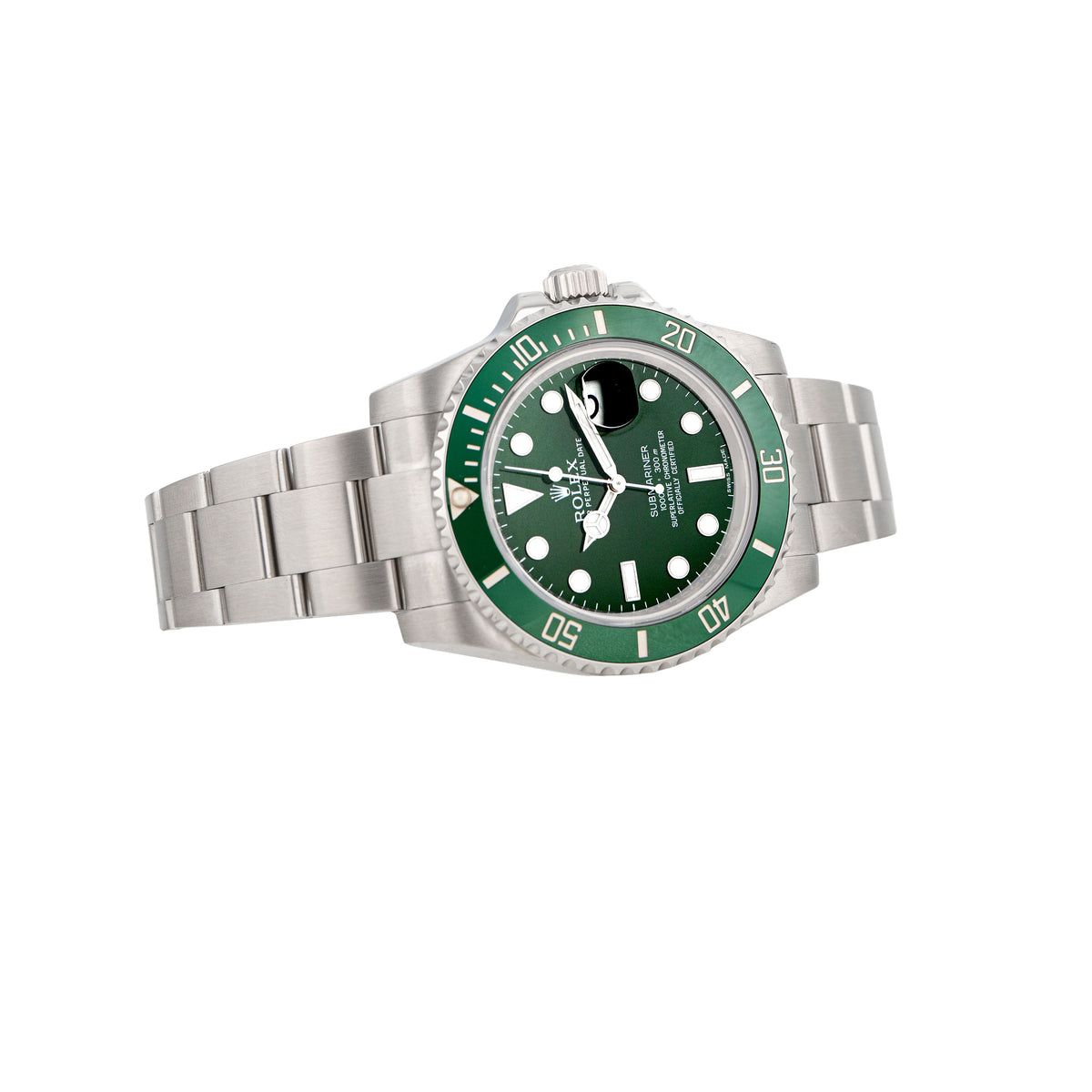 Rolex Submariner Date Hulk Stainless Steel Green Dial 40mm 116610V Full Set