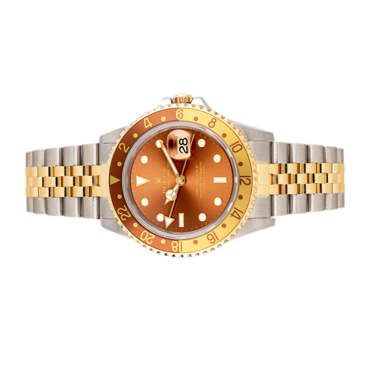 Rolex GMT-Master II Stainless Steel & Yellow Gold Brown Dial Jubilee 40mm 16713 Full Set