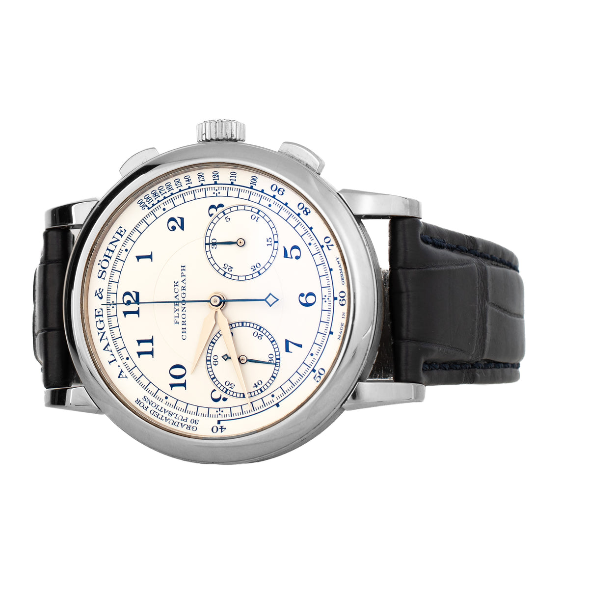 A. Lange & Sohne 1815 Chronograph Boutique Edition White Gold Silver Dial 39.5mm 414.026 Full Set