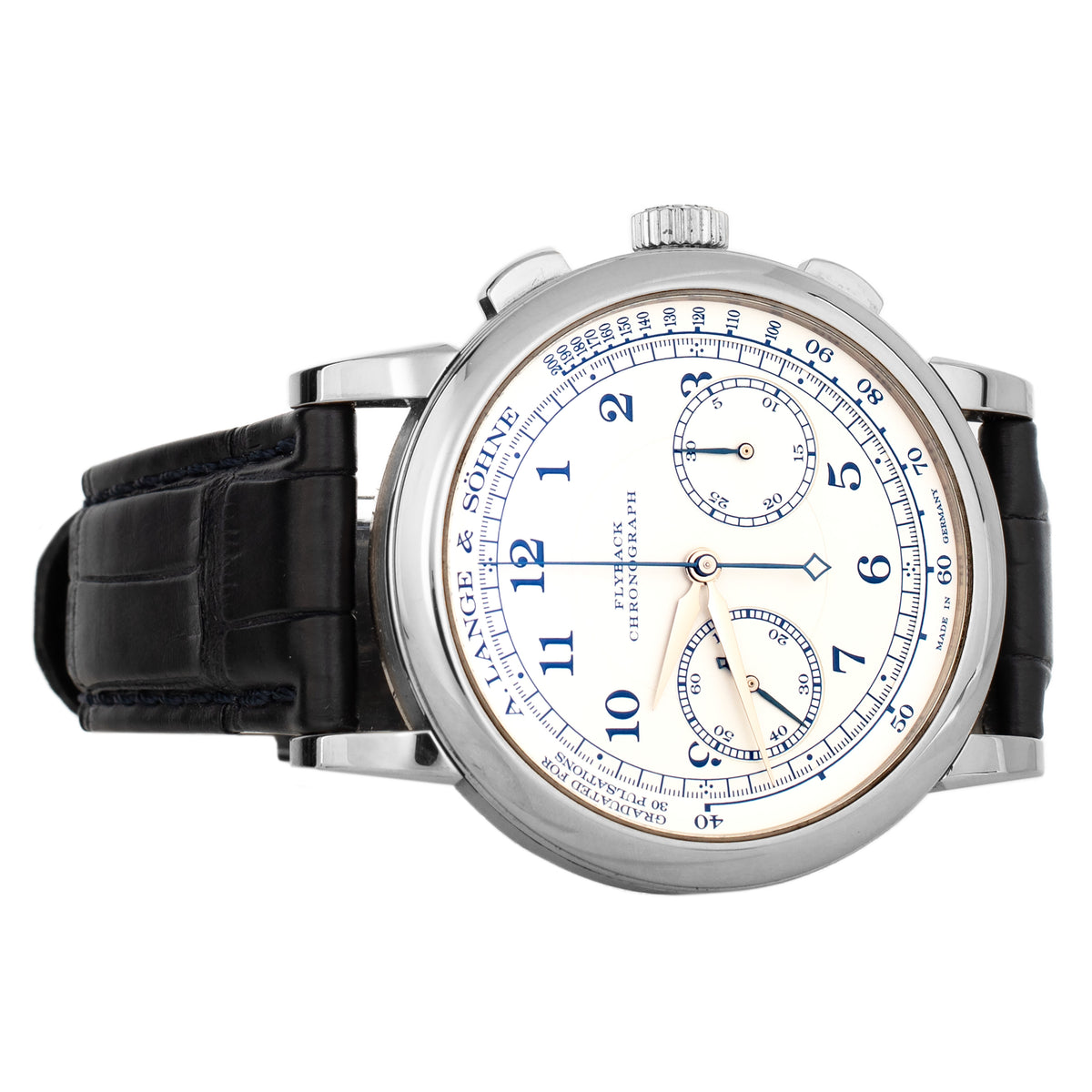 A. Lange & Sohne 1815 Chronograph Boutique Edition White Gold Silver Dial 39.5mm 414.026 Full Set