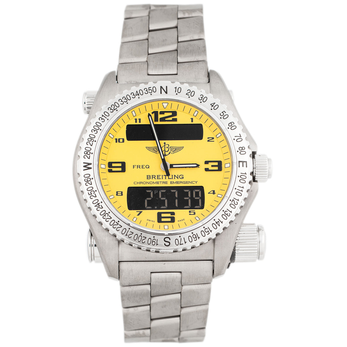 Breitling Professional Emergency Titanium Yellow Dial 43mm E76321 Full Set
