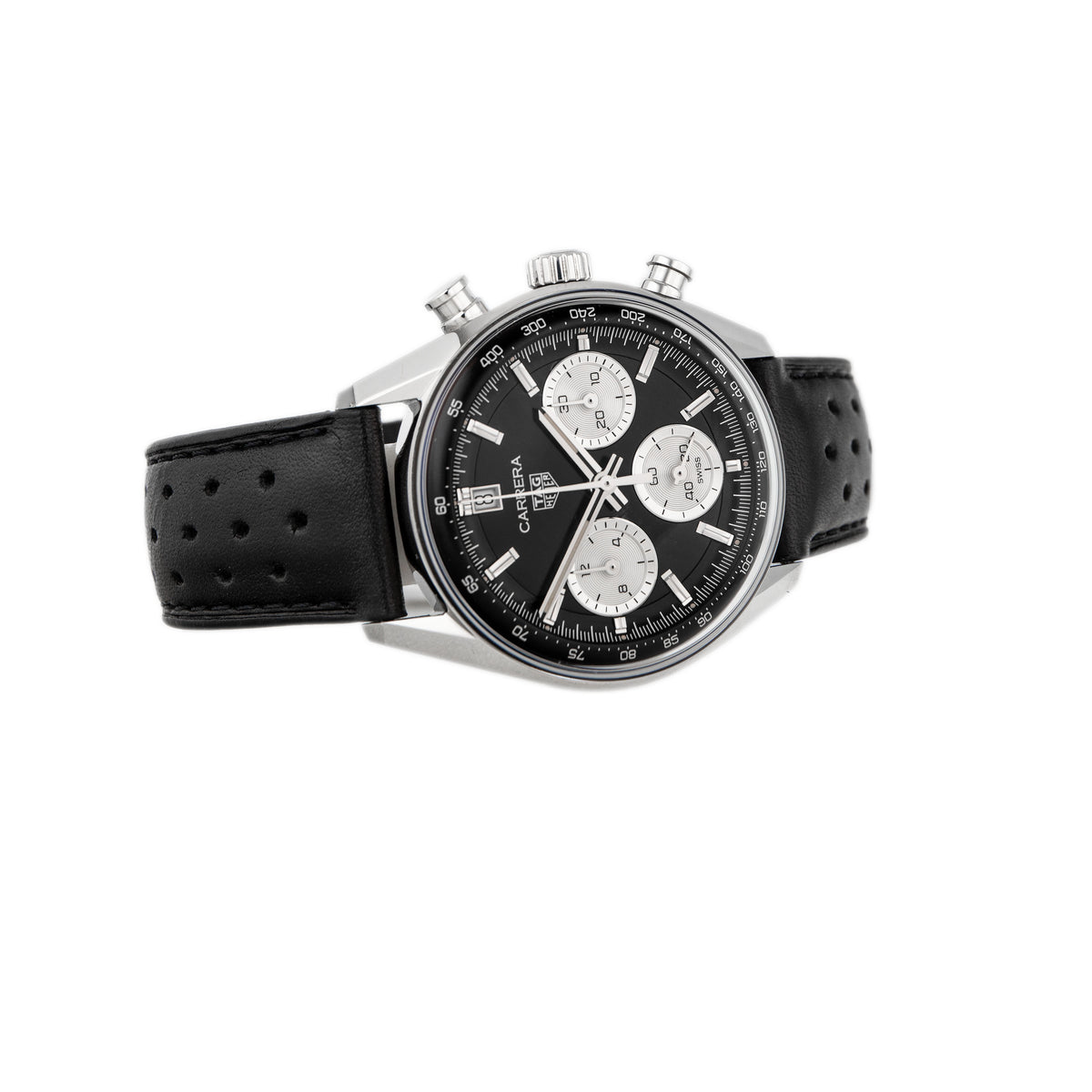 TAG Heuer Carrera Chronograph Stainless Steel Black Dial 39mm CBS2210.FC6534 Full Set