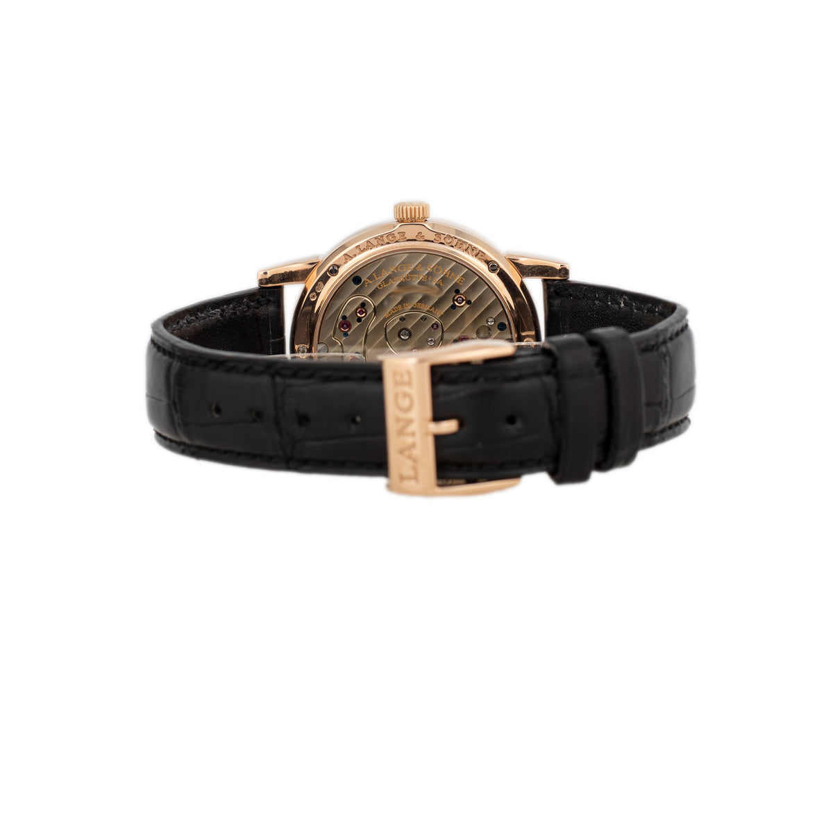 A. Lange & Sohne Lange 1 Rose Gold Black Dial 38mm 101.031