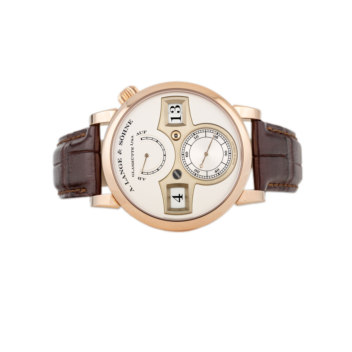 A. Lange & Sohne Zeitwerk Rose Gold Silver Dial 41mm 140.032