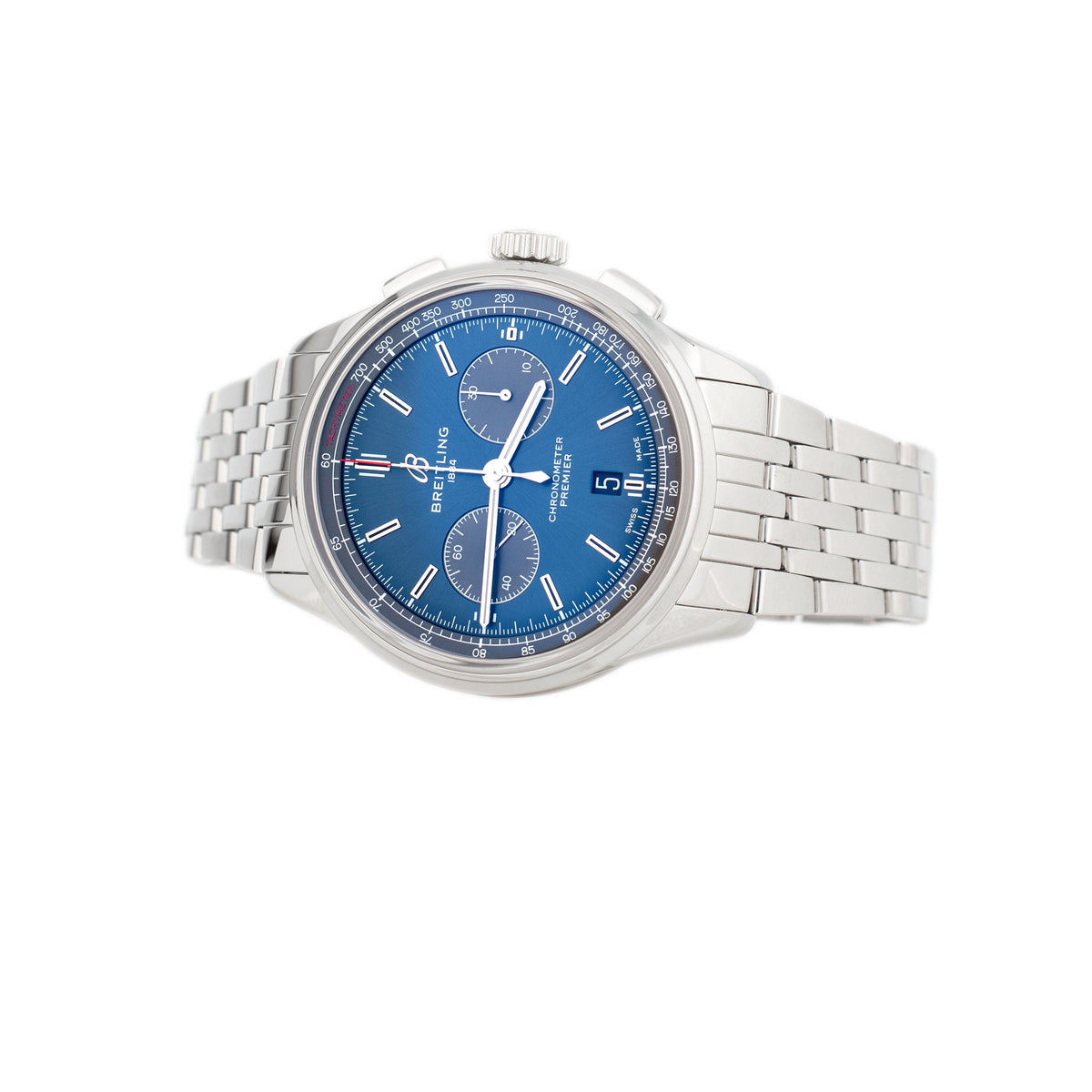 Breitling Premier B01 Chronograph 42 Stainless Steel Blue Dial 42mm AB0118 Full Set