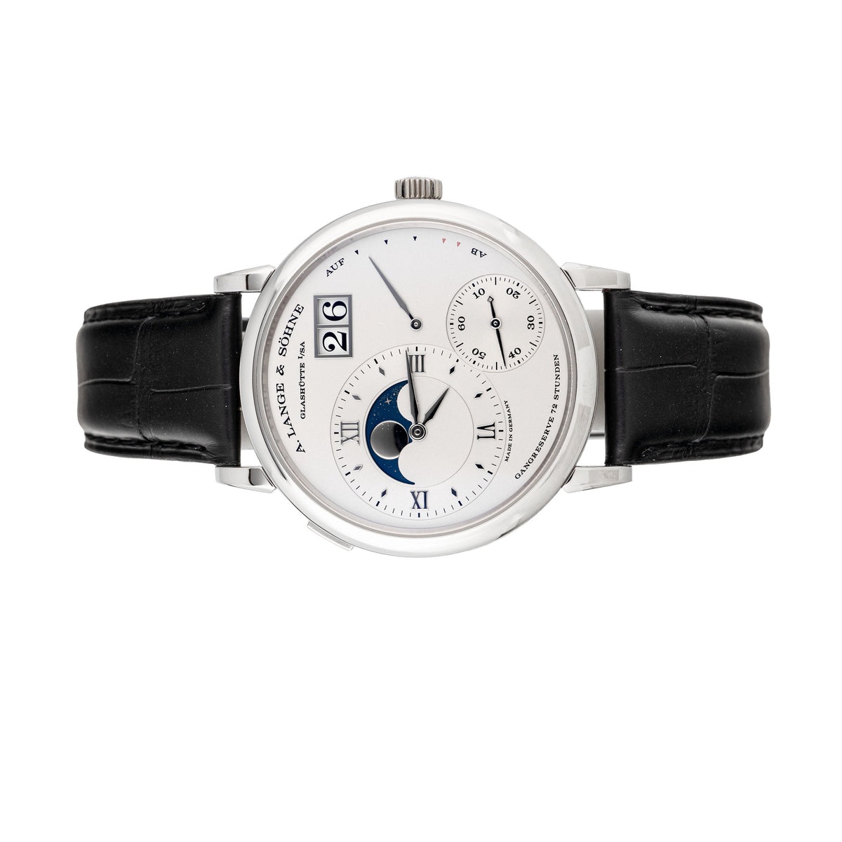 A. Lange & Sohne Grand Lange 1 Moonphase Platinum Silver Dial 41mm 139.025