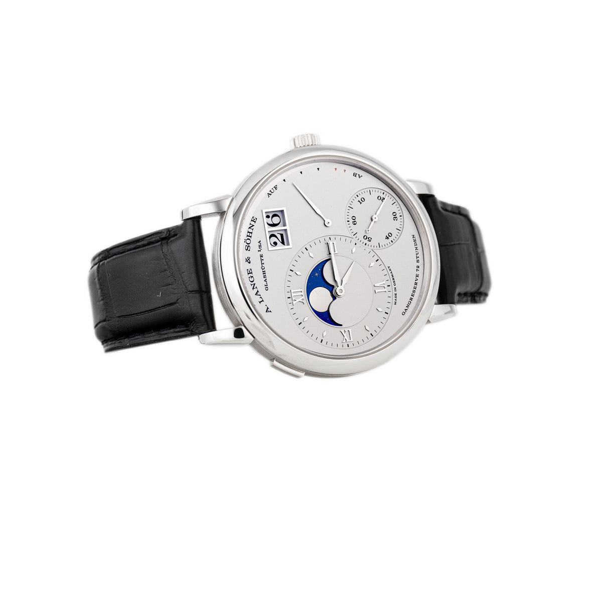 A. Lange & Sohne Grand Lange 1 Moonphase Platinum Silver Dial 41mm 139.025