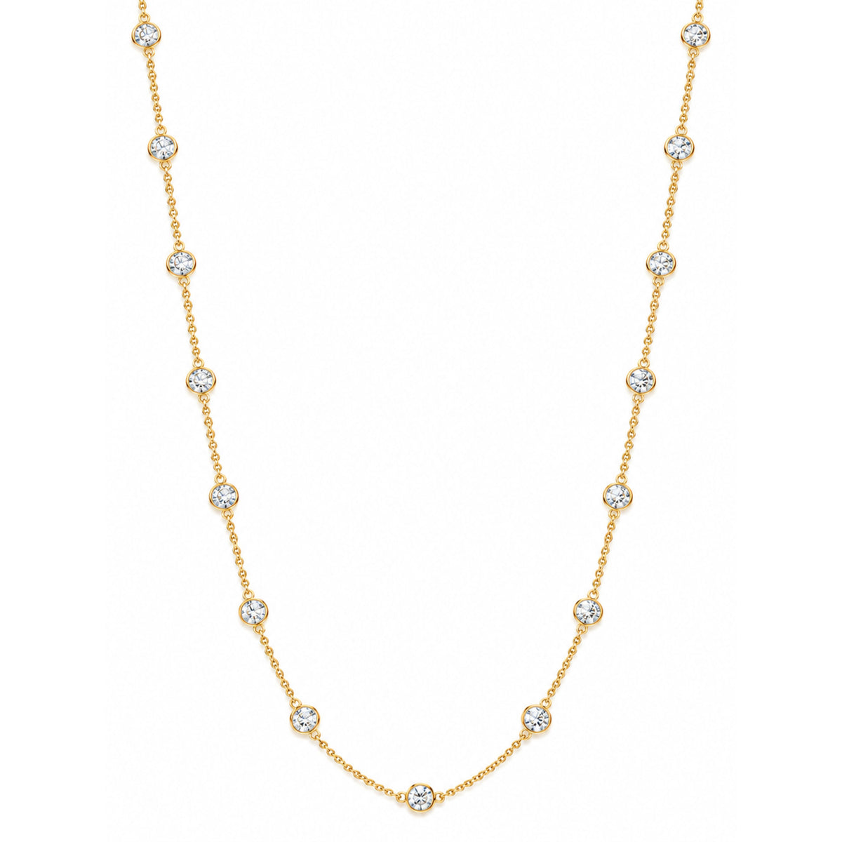 14k Yellow Gold Diamond By-the-Yard Necklace 36 Inches
