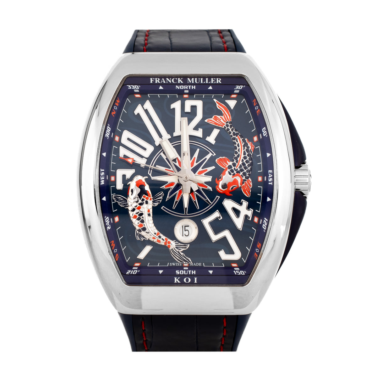 Franck Muller Vanguard Yachting KOI 2 Stainless Steel Blue Dial 44mm V45 YT SC DT KOI 2 Full Set