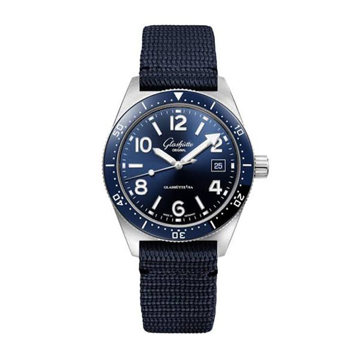 Glashutte Original SEAQ Watch, 39.5mm Blue Dial, 1-39-11-09-61-34