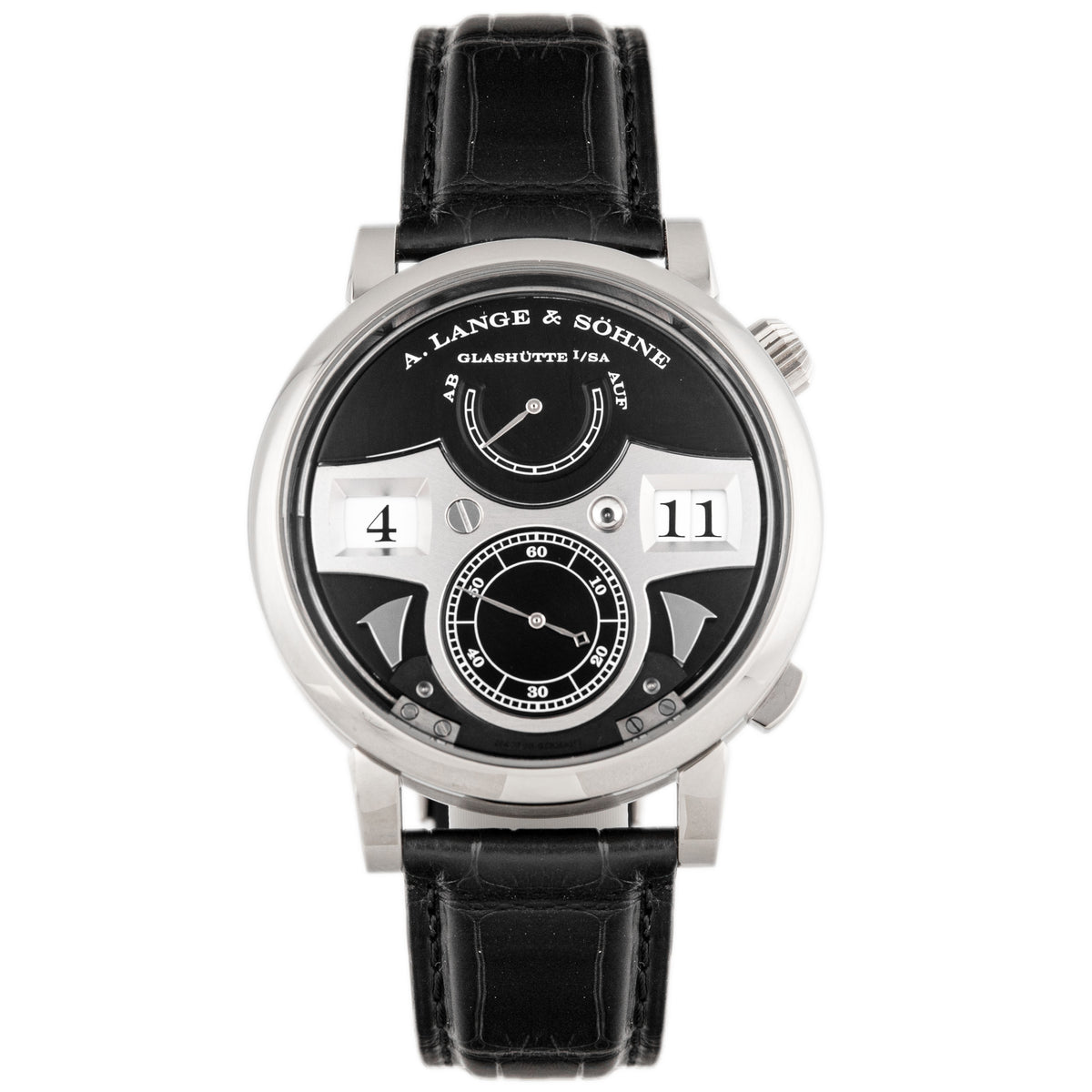 A. Lange & Sohne Zeitwerk Striking Time White Gold Gray Dial 44mm 145.029 Full Set