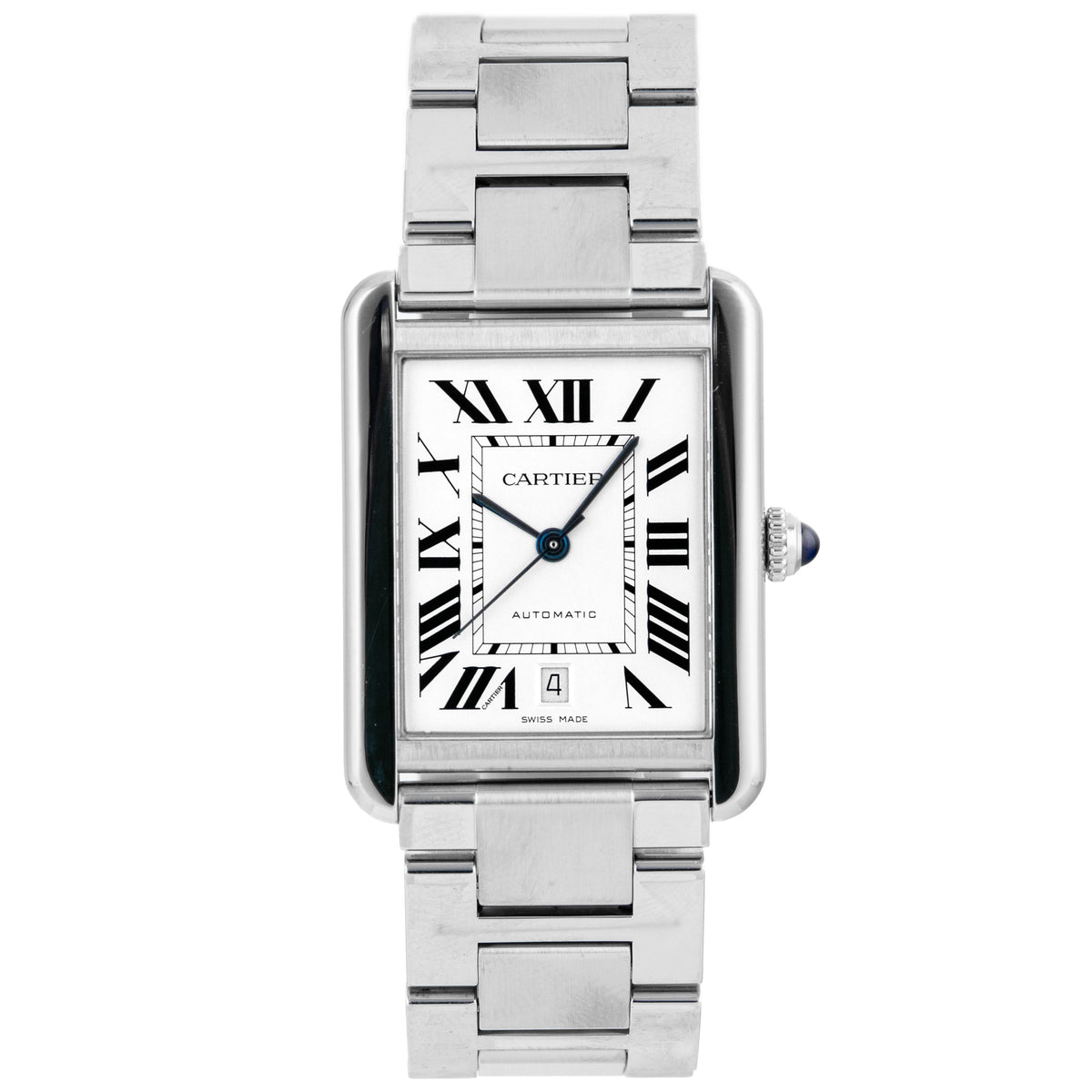 Cartier Tank Solo XL Stainless Steel Silver Dial 31x41mm W5200028 Full Set