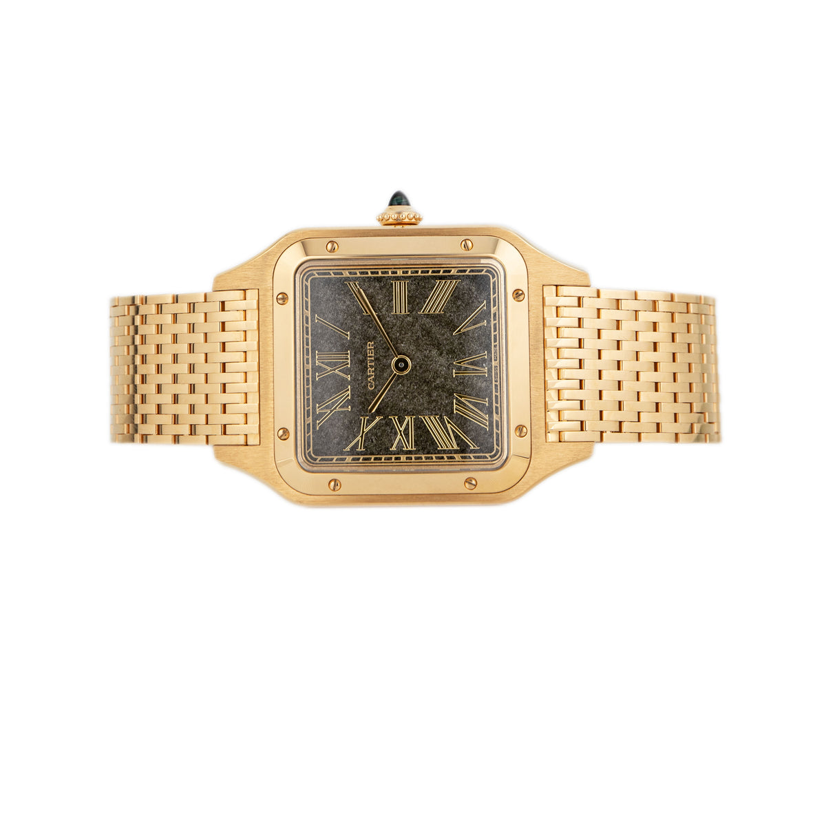 Cartier Santos-Dumont Yellow Gold Black Obsidian Dial 43.5x31.4mm WGSA0123 Full Set