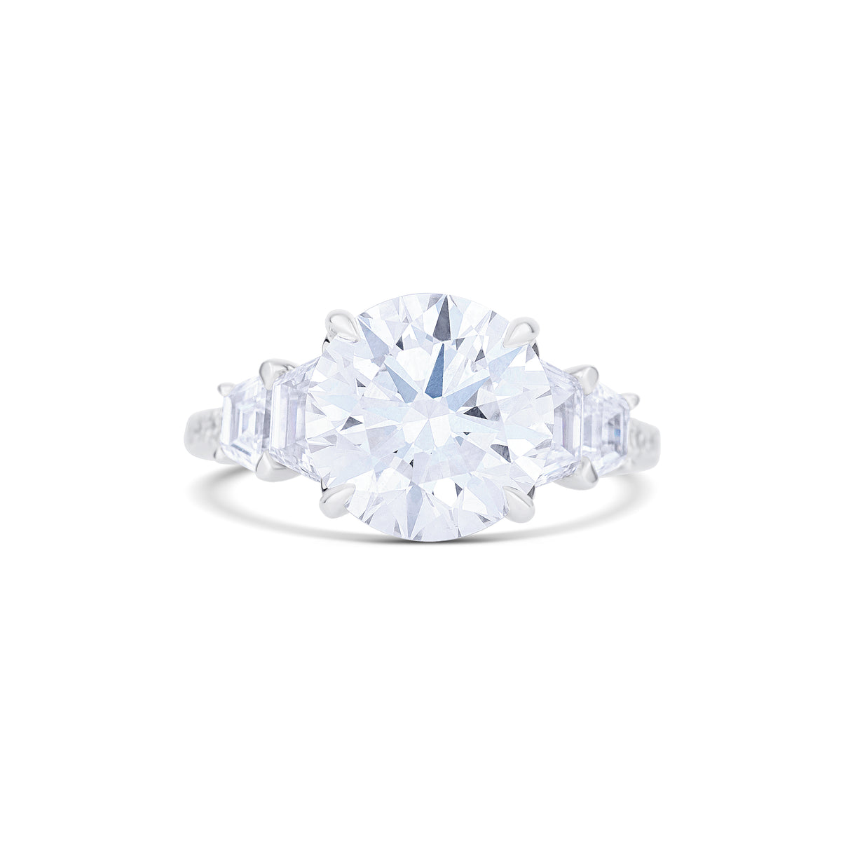 18k White Gold 5.06CT Lab Grown Round Diamond Engagement Ring