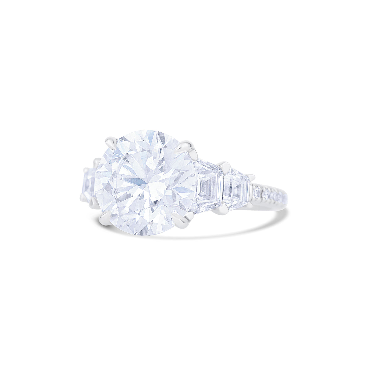 18k White Gold 5.06CT Lab Grown Round Diamond Engagement Ring