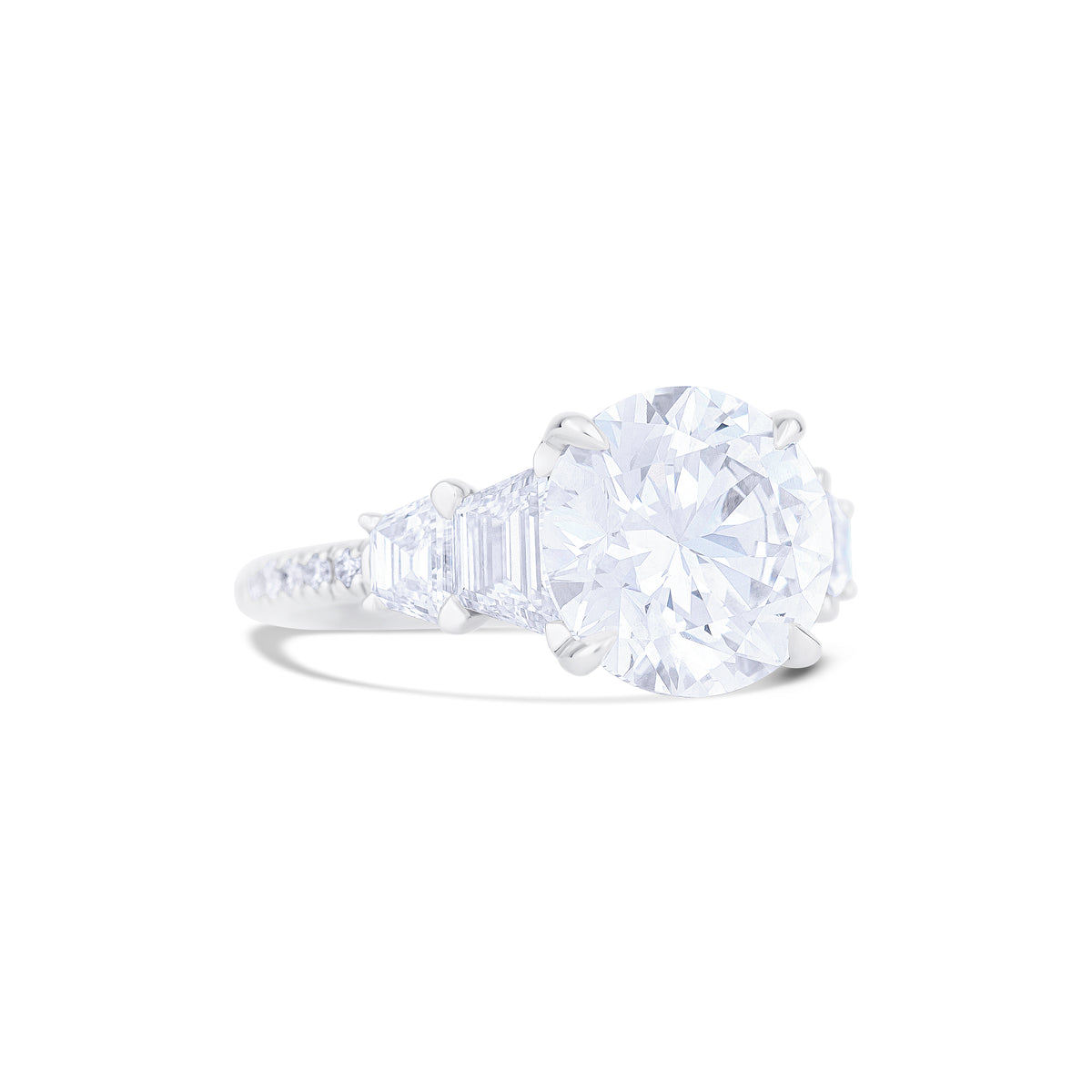18k White Gold 5.06CT Lab Grown Round Diamond Engagement Ring