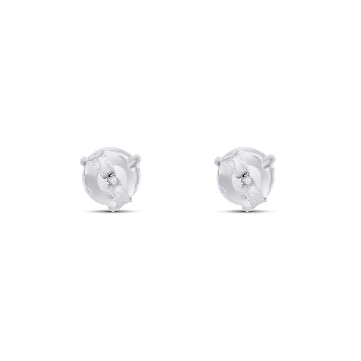 18k White Gold Three Prong Martini Round Diamond Stud Earrings 2.00cttw