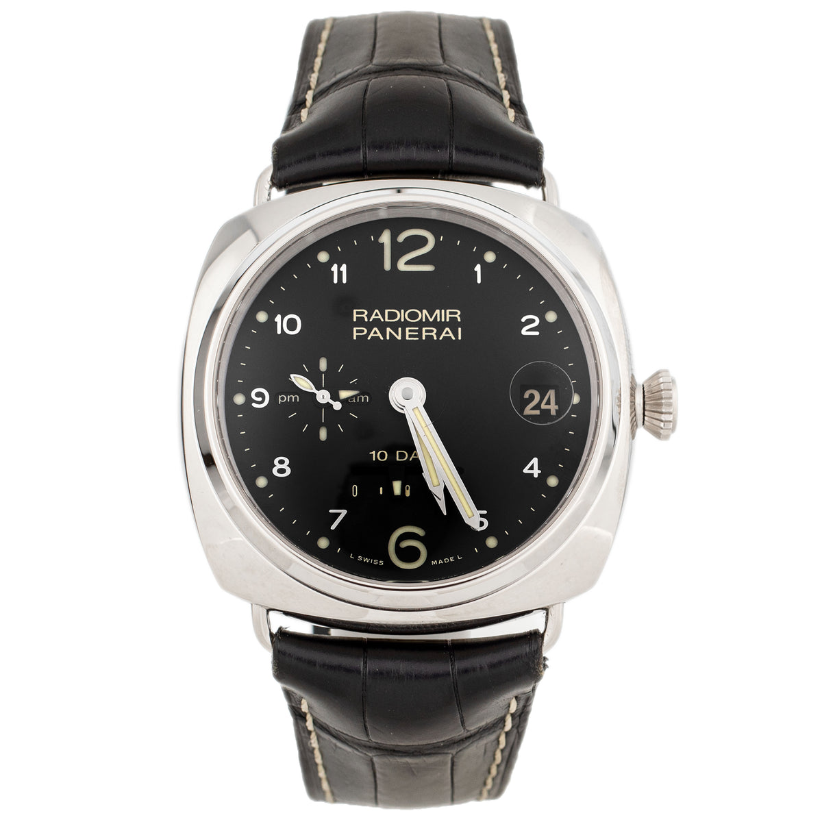 Panerai Radiomir 10 Day GMT White Gold Black Dial 45mm PAM00496 Full Set