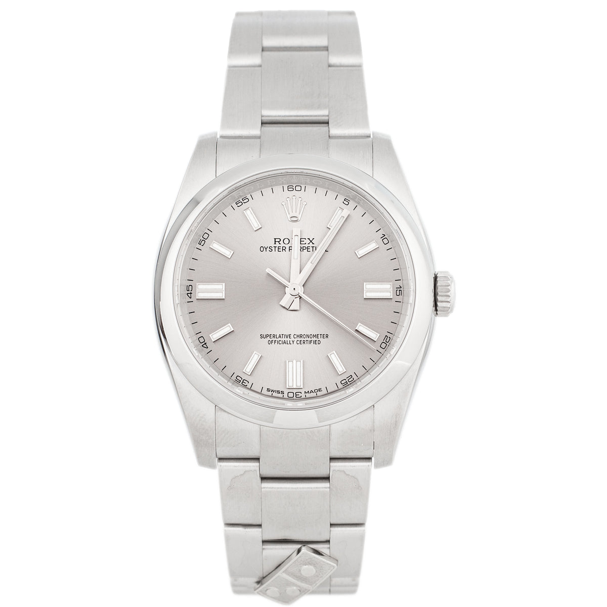 Rolex Oyster Perpetual 36 Dominos Edition Stainless Steel Gray Dial 36mm 116000 Full Set