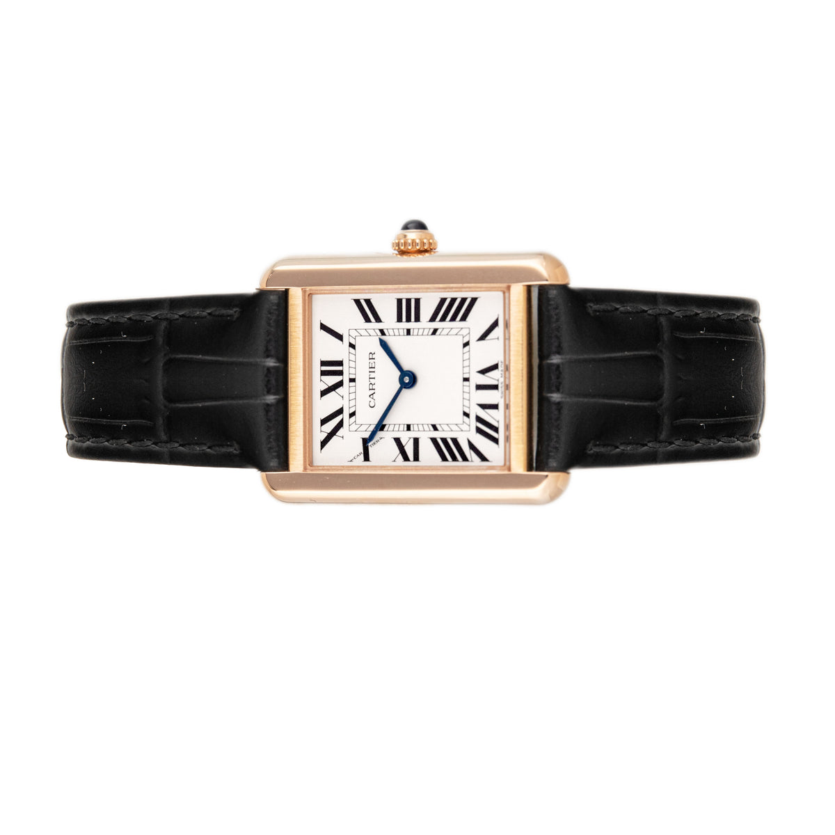 Cartier Tank Solo Rose Gold Silver Dial 24x31mm W5200024 Full Set