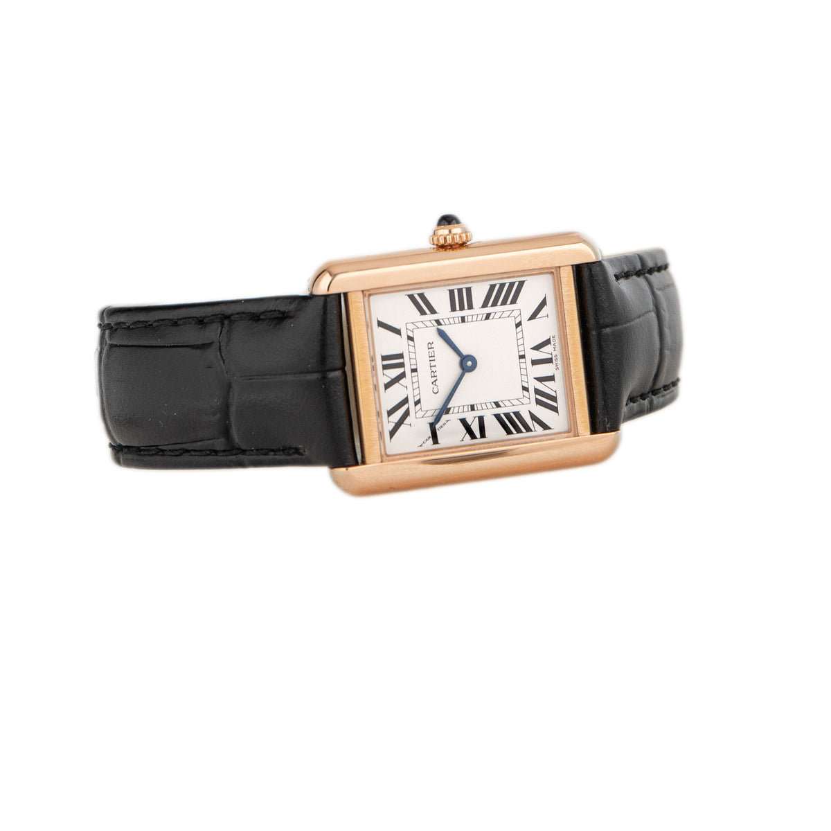 Cartier Tank Solo Rose Gold Silver Dial 24x31mm W5200024 Full Set