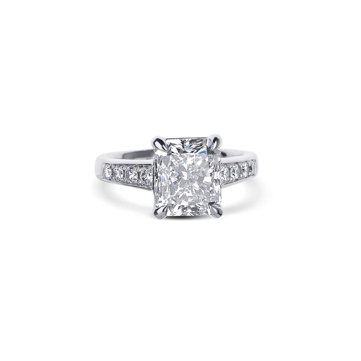 Platinum 5.00CT Radiant Diamond Engagement Ring