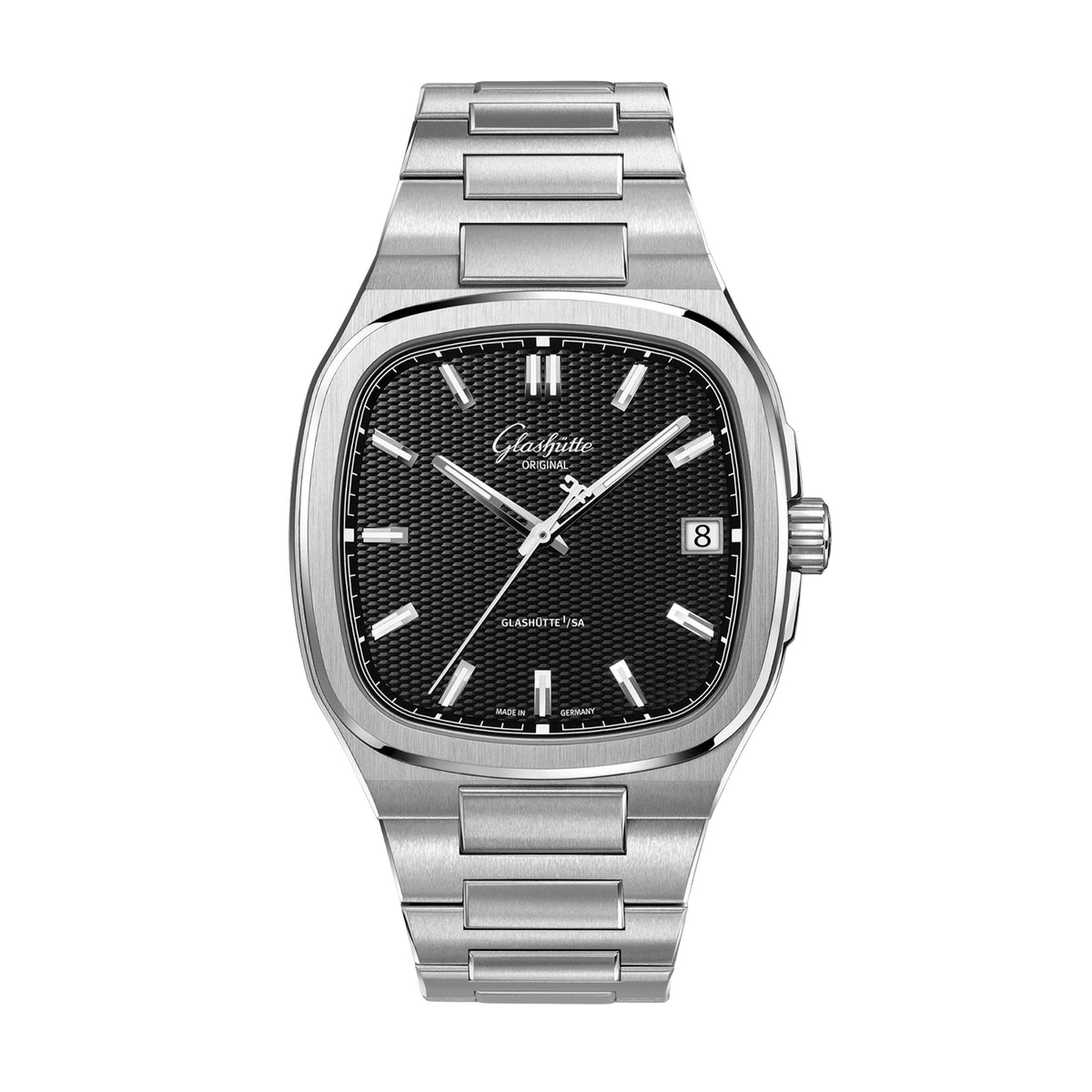 Glashutte Original 70's 'Vinyl Record' Watch, 39mm Black Dial, 1-36-10-04-02-86
