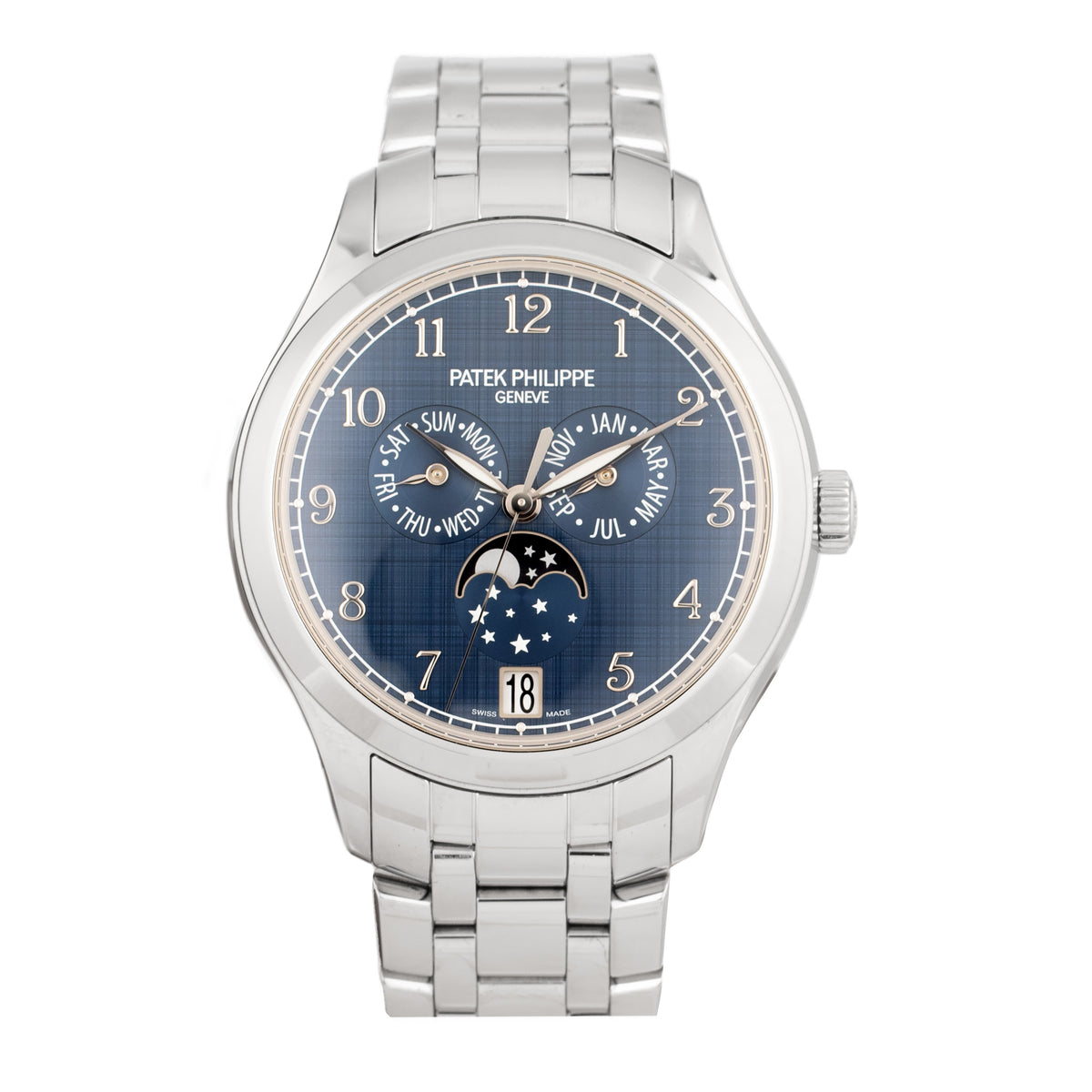 Patek Philippe Complications Annual Calendar Stainless Steel Blue Dial 38mm 4947/1A-001 Full Set