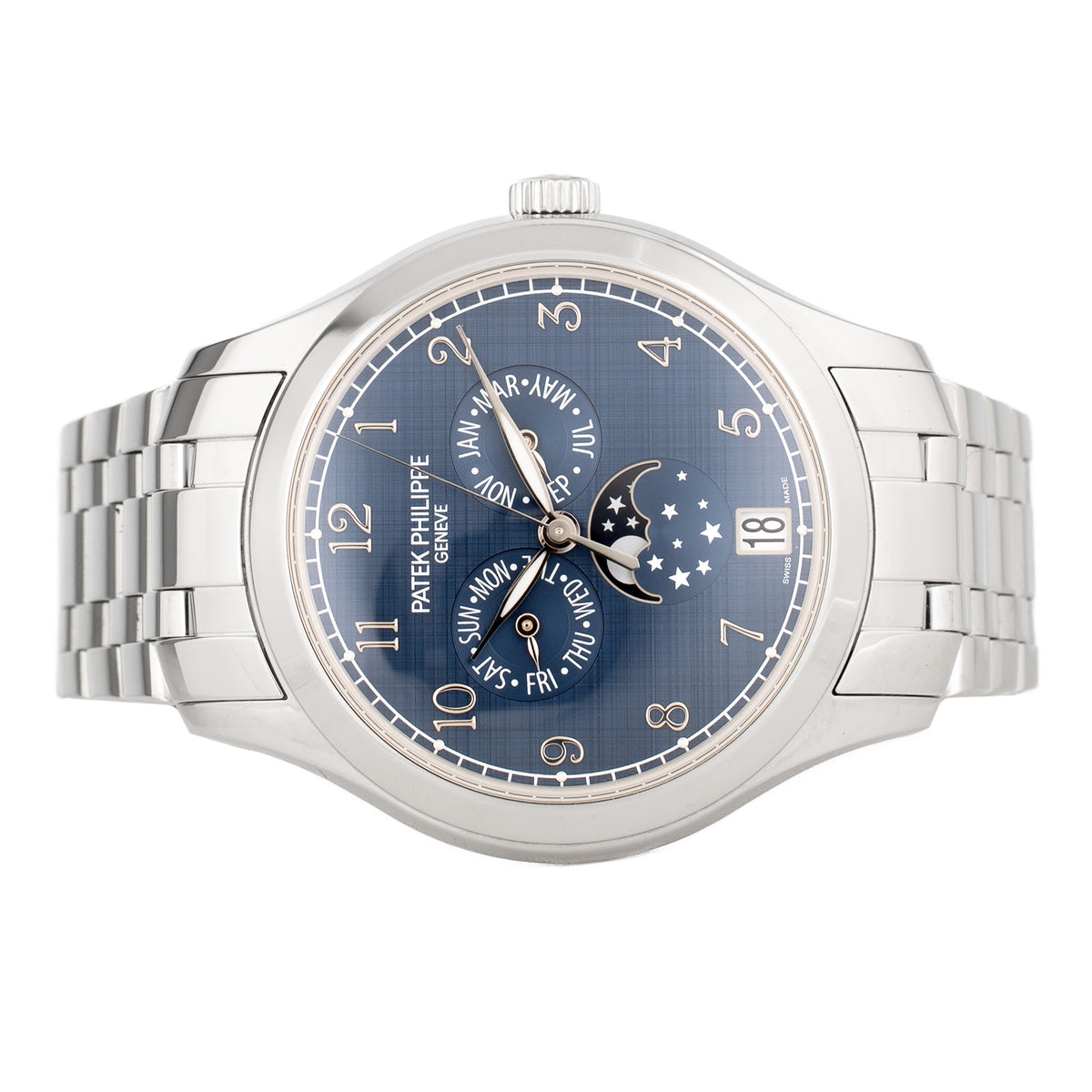 Patek Philippe Complications Annual Calendar Stainless Steel Blue Dial 38mm 4947/1A-001 Full Set