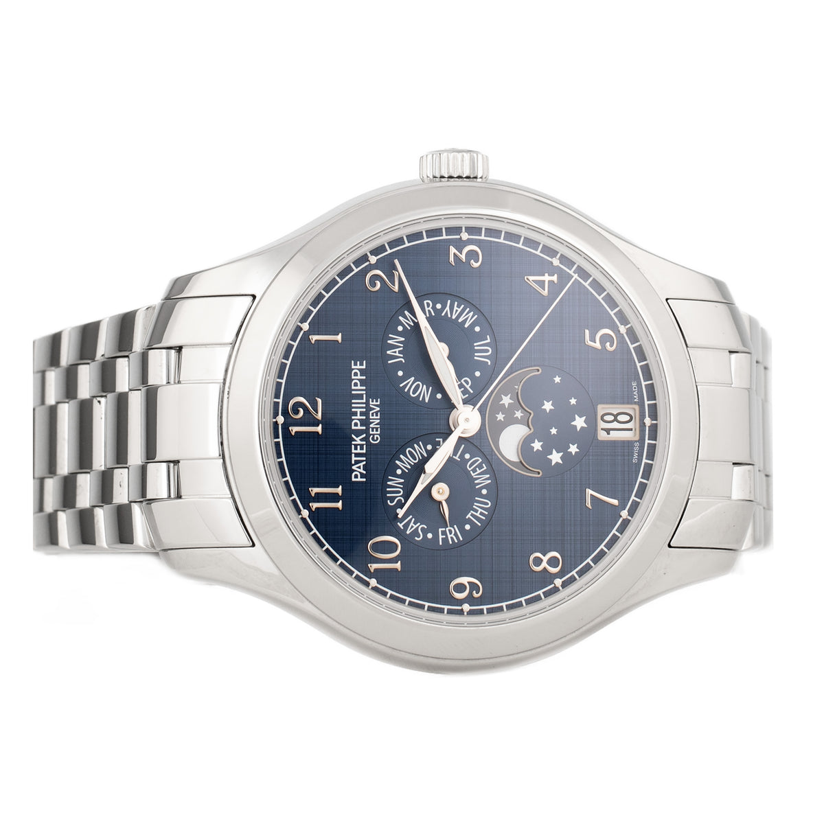 Patek Philippe Complications Annual Calendar Stainless Steel Blue Dial 38mm 4947/1A-001 Full Set
