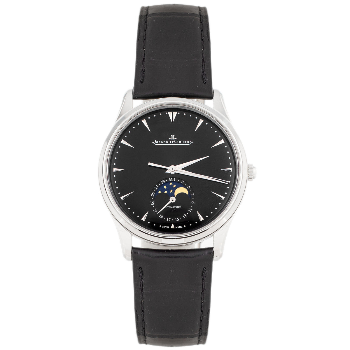 Jaeger-LeCoultre Master Ultra Thin Moon Stainless Steel Black Dial 39mm Q1368470 Full Set