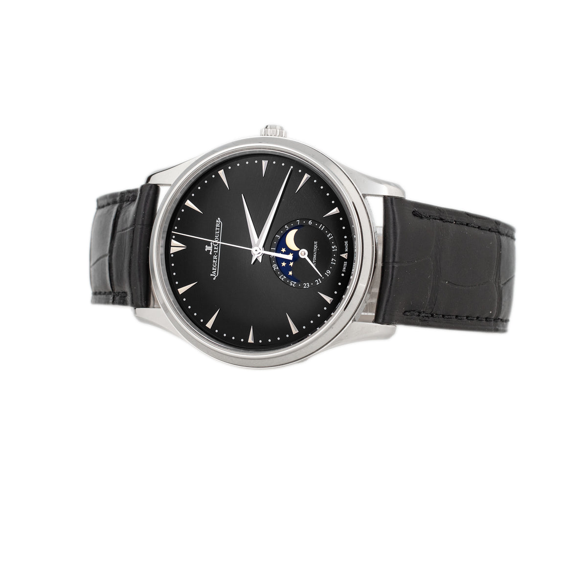 Jaeger-LeCoultre Master Ultra Thin Moon Stainless Steel Black Dial 39mm Q1368470 Full Set