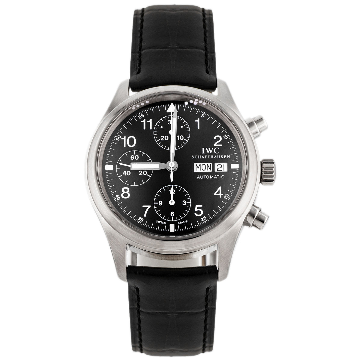 IWC Pilot's Watch Flieger Chronograph Stainless Steel Black Dial 39mm IW370607 Full set