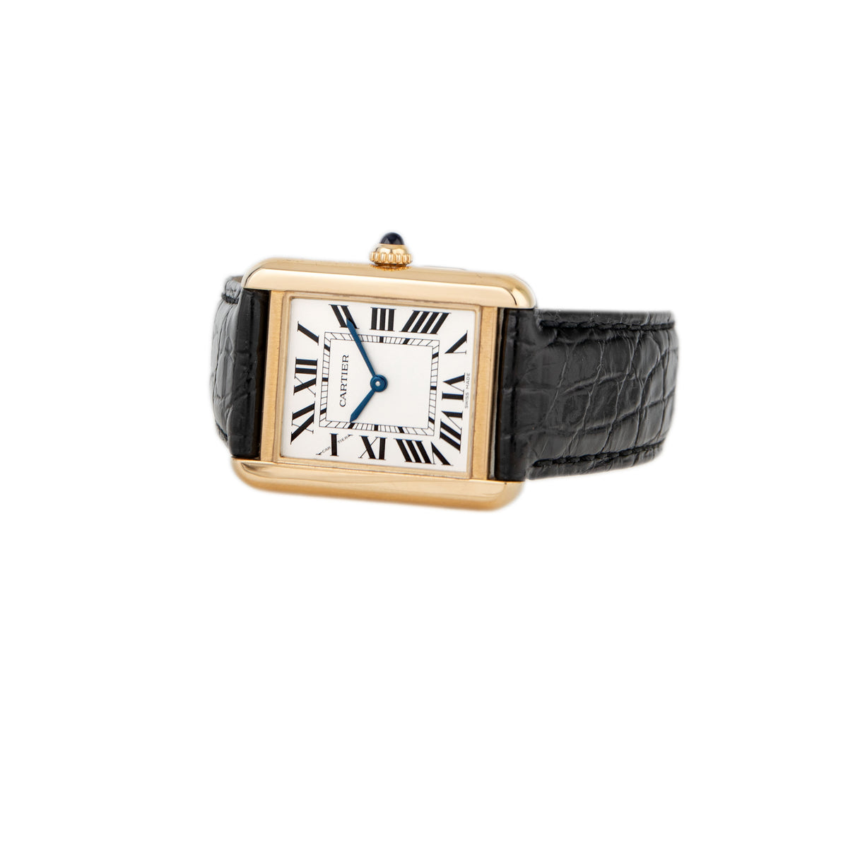 Cartier Tank Solo Yellow Gold Silver Dial 24x31mm W5200002 Full Set