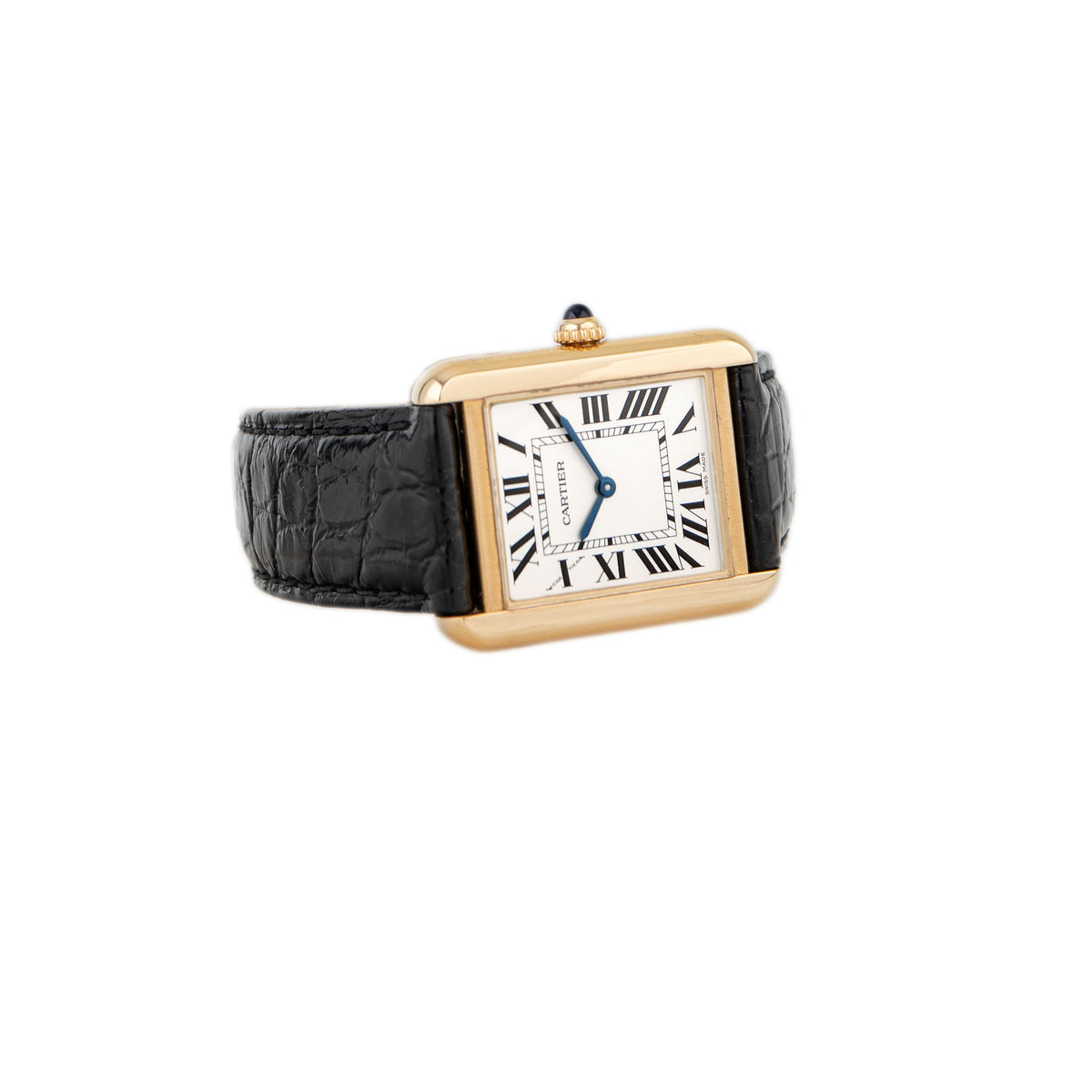 Cartier Tank Solo Yellow Gold Silver Dial 24x31mm W5200002 Full Set