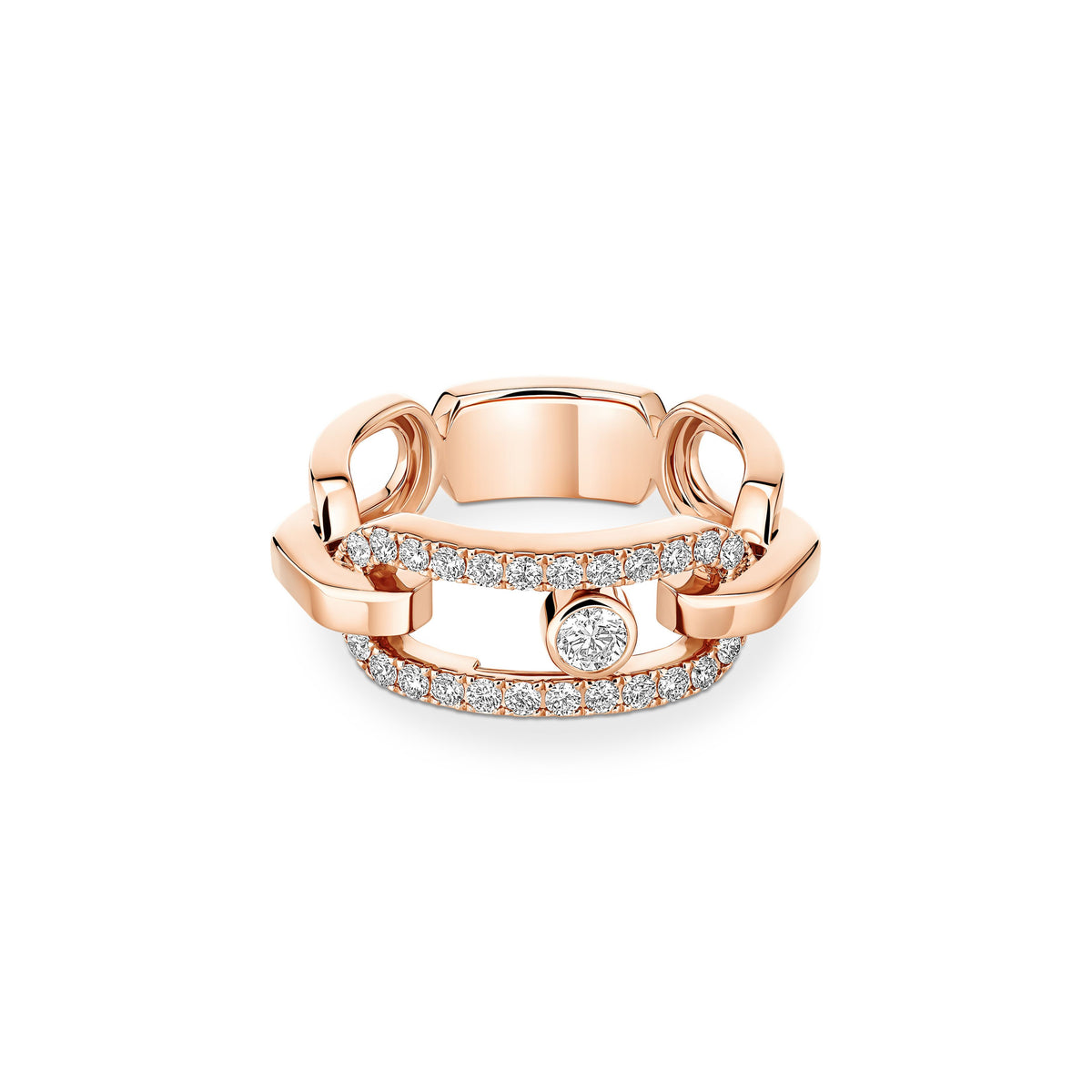 Messika Move Link 18k Rose Gold Diamond Ring