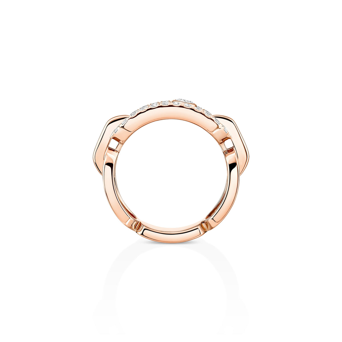 Messika Move Link 18k Rose Gold Diamond Ring