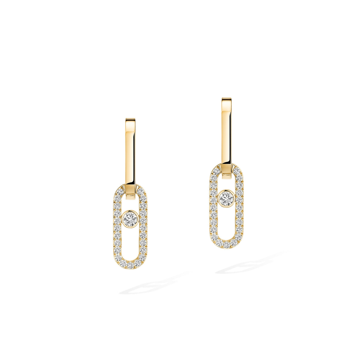 Messika Move Link 18k Yellow Gold Diamond Drop Earrings