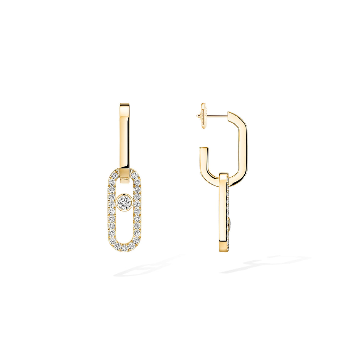 Messika Move Link 18k Yellow Gold Diamond Drop Earrings