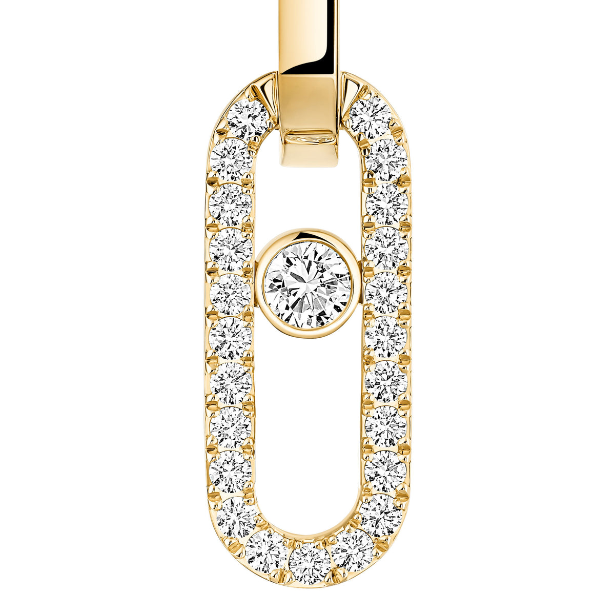 Messika Move Link 18k Yellow Gold Diamond Drop Earrings