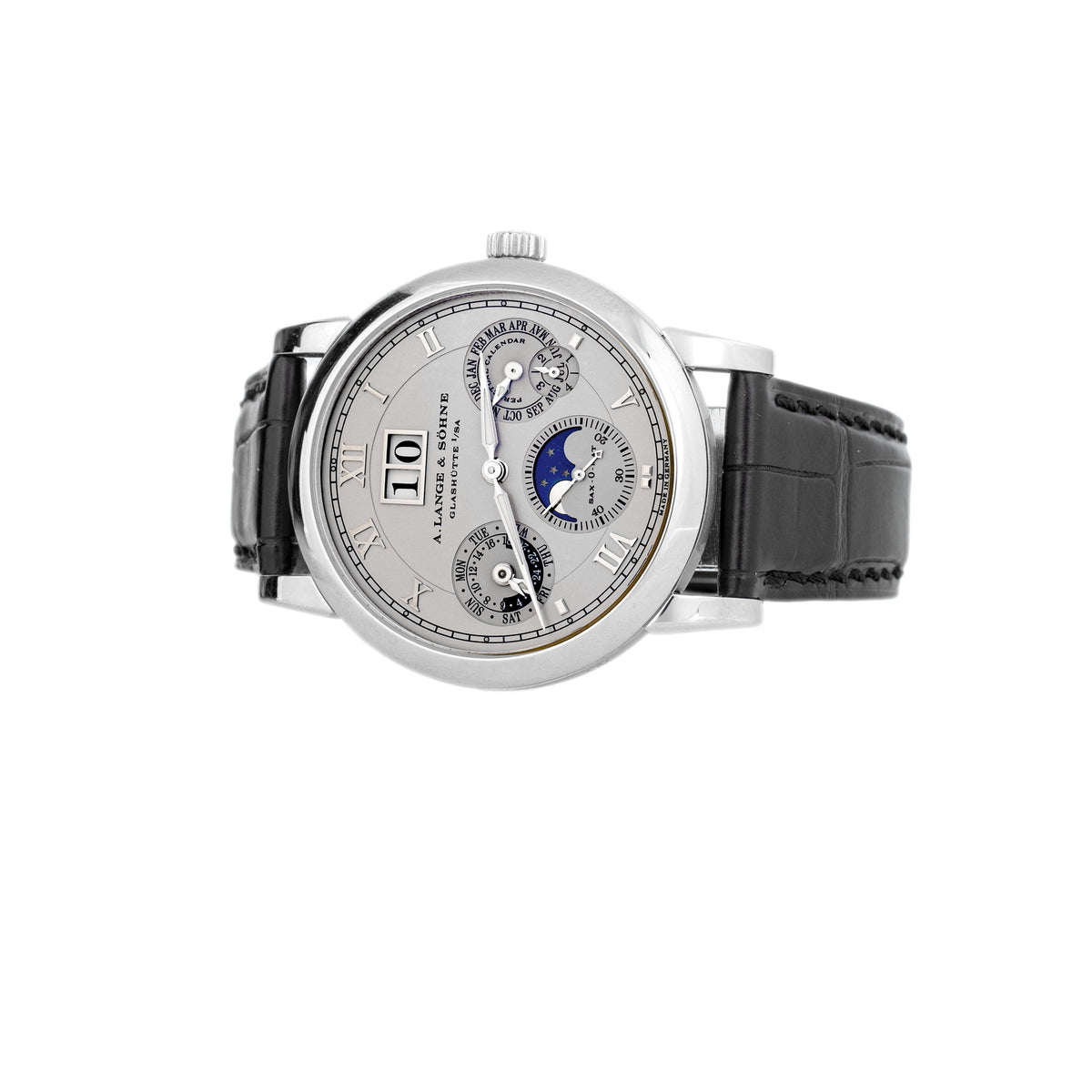A. Lange & Sohne Langematik Perpetual Platinum Silver Dial 38mm 310.025