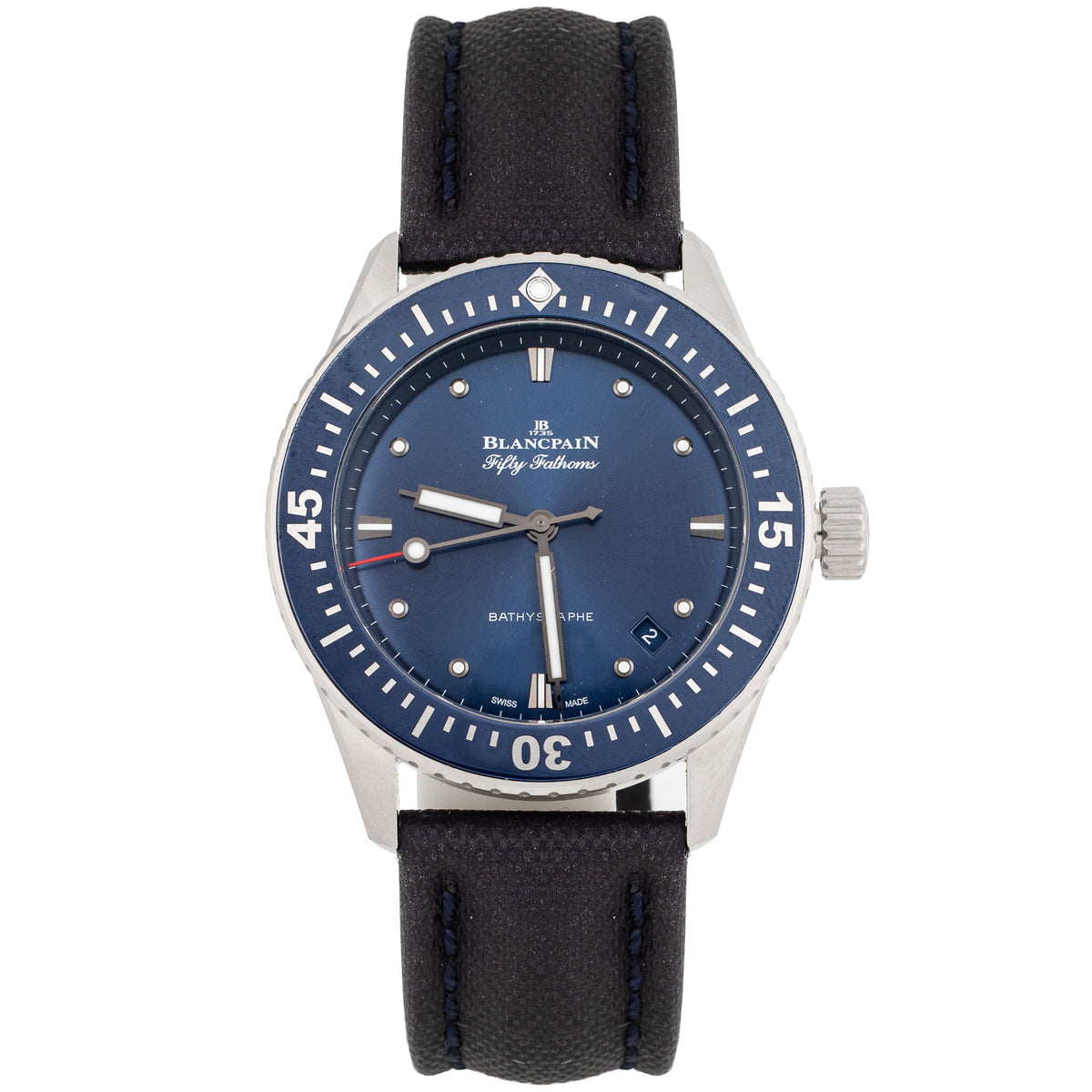 Blancpain Fifty Fathoms Bathyscaphe Stainless Steel Blue Dial 38mm 5100 1140 NAOA Full Set