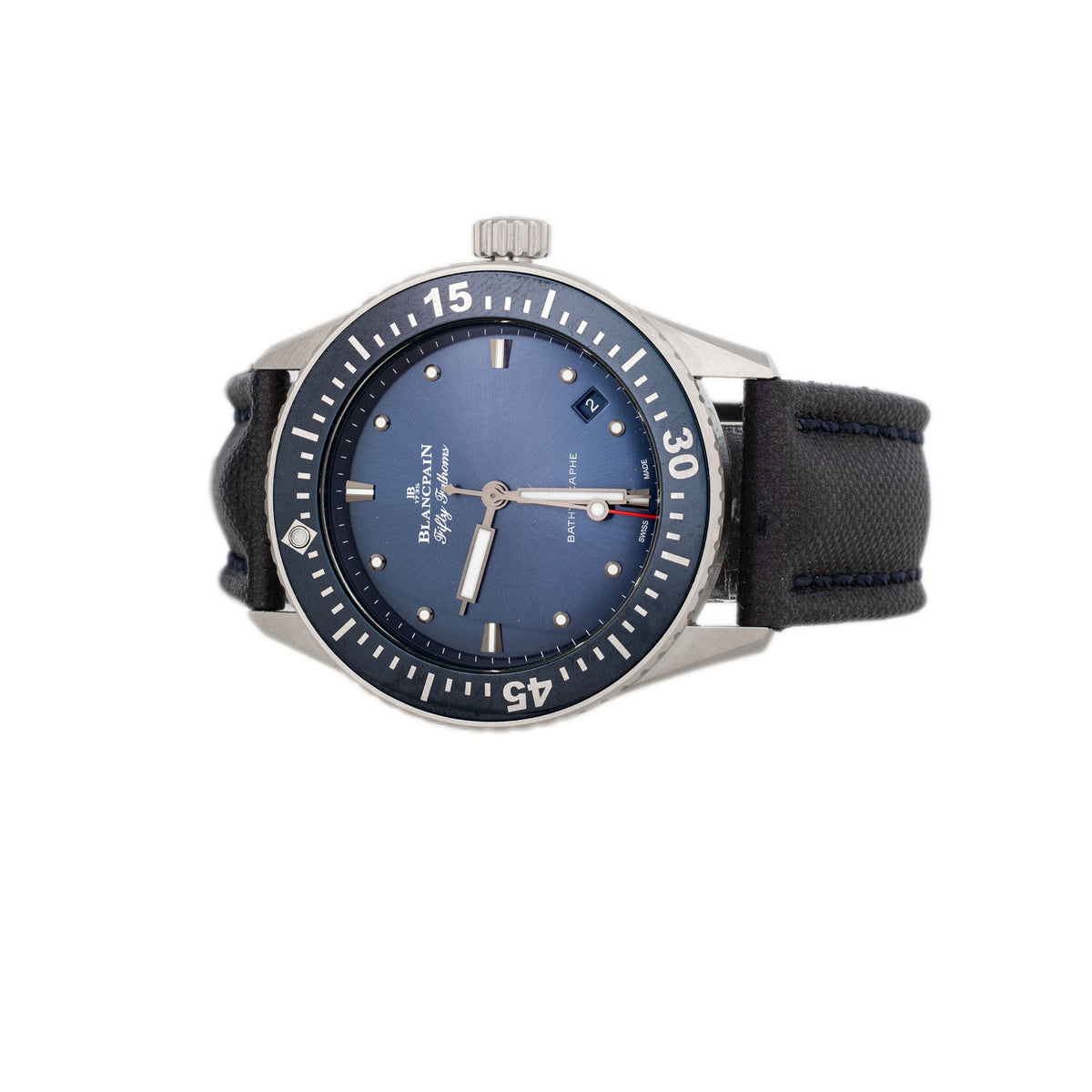 Blancpain Fifty Fathoms Bathyscaphe Stainless Steel Blue Dial 38mm 5100 1140 NAOA Full Set
