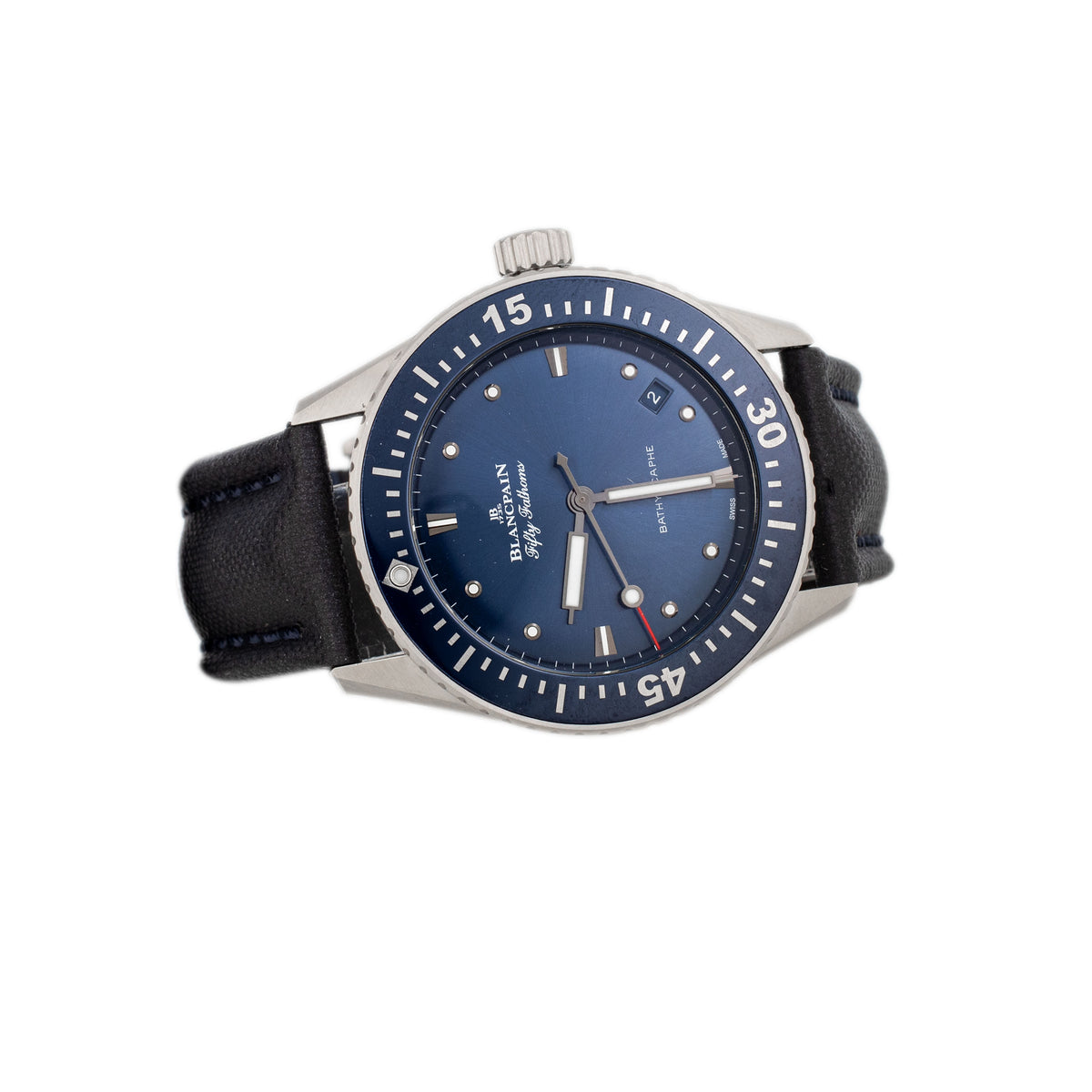 Blancpain Fifty Fathoms Bathyscaphe Stainless Steel Blue Dial 38mm 5100 1140 NAOA Full Set
