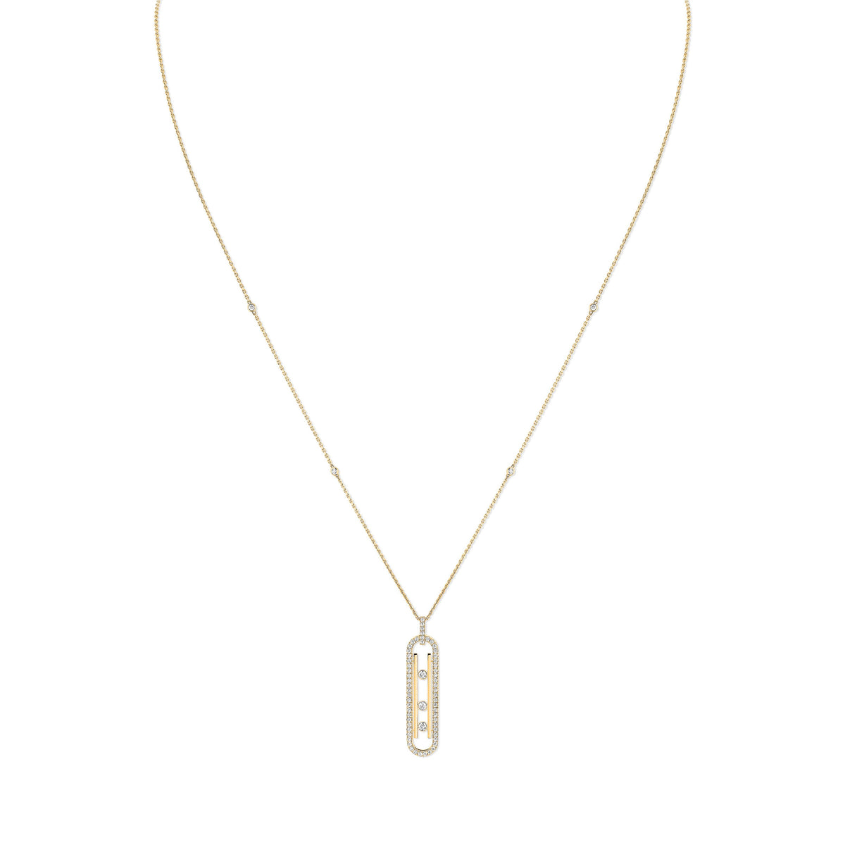 Messika Move 10th Small 18k Yellow Gold Diamond Pendant with Chain